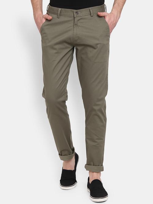 men solid mid rise regular fit chinos - 21922819 - Very Small Image - 1
