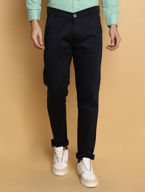 men solid mid rise regular fit chinos - 21922834 - Very Small Image - 1