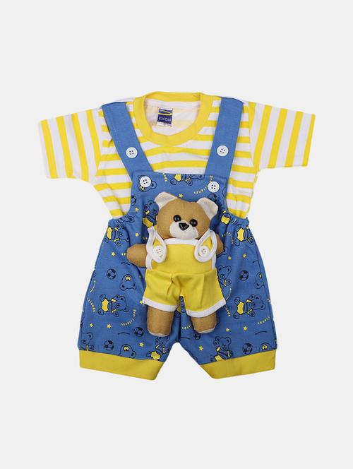kids printed t-shirt with dungree set - 21922944 - Very Small Image - 1