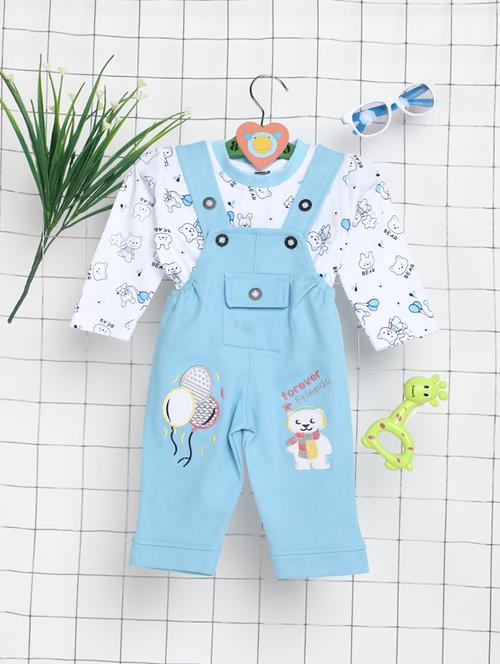 kids printed t-shirt with dungree set - 21922987 - Very Small Image - 1