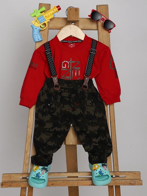 kids printed t-shirt with dungree set - 21923047 - Very Small Image - 1