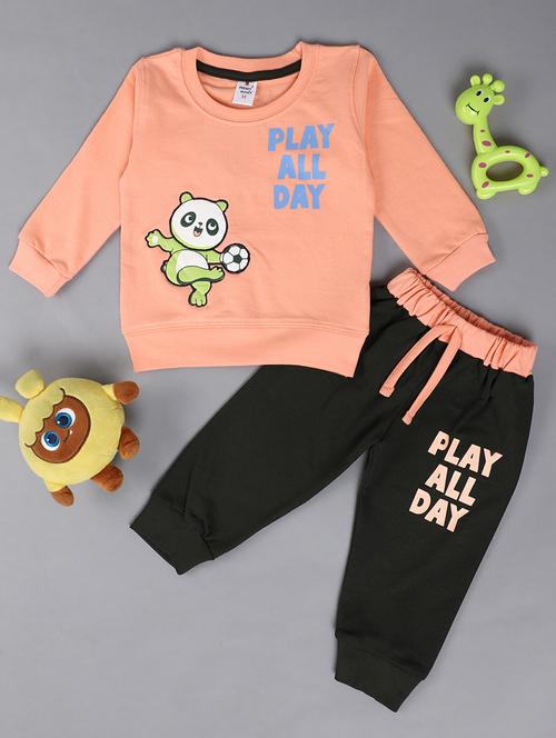 kids printed t-shirt & jogger full length set - 21923068 - Very Small Image - 1