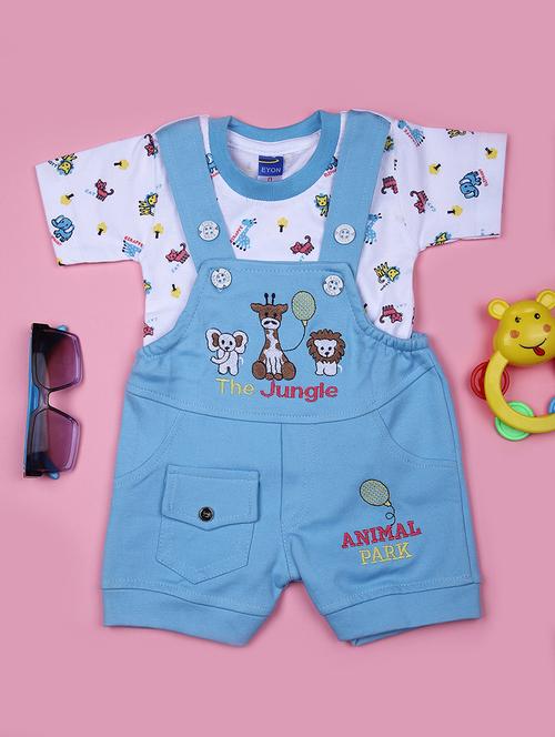 kids printed t-shirt and dungree set - 21923101 - Very Small Image - 1