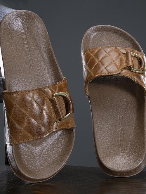 women textured slip on slider - 21923311 - Very Small Image - 1