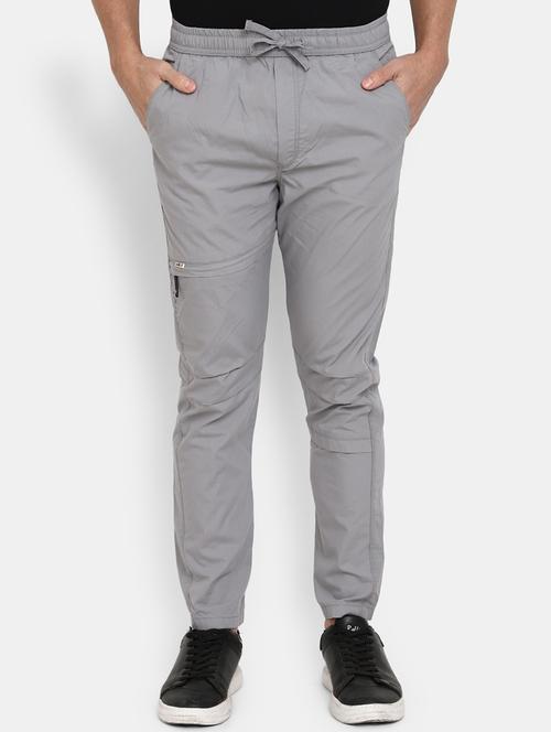men solid mid rise flat front casual trouser - 21923680 - Very Small Image - 1