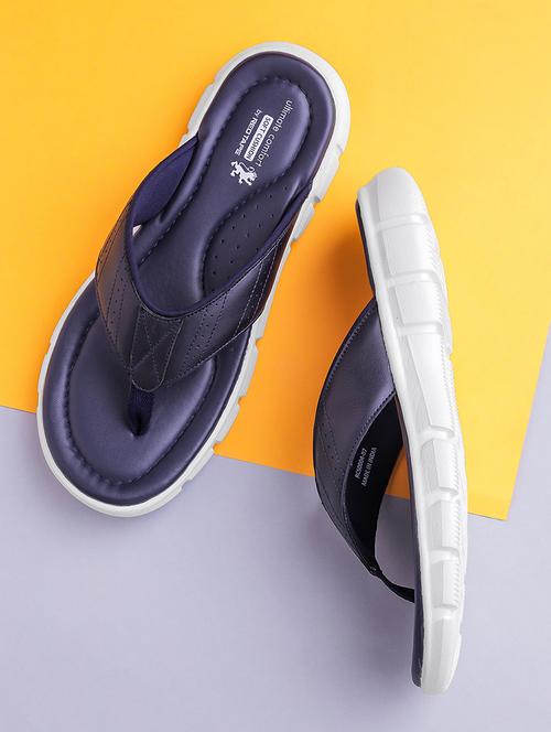 men navy blue solid slippers - 21924229 - Very Small Image - 1