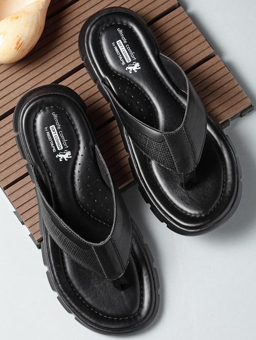 men black solid slip on sandal - 21924255 - Very Small Image - 1