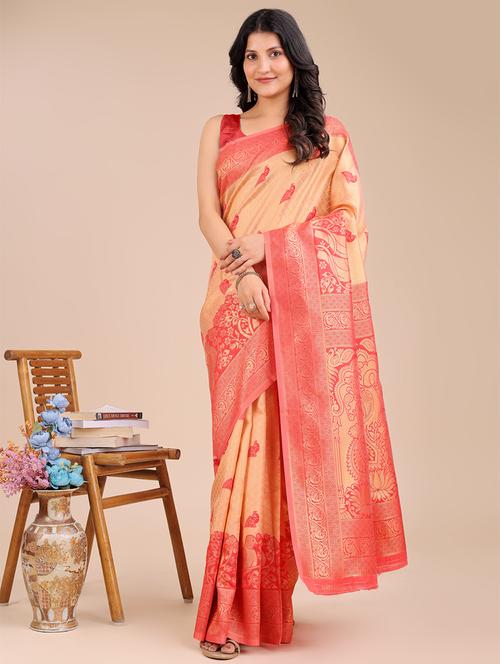 women self design banarasi saree with blouse - 21924616 - Very Small Image - 1
