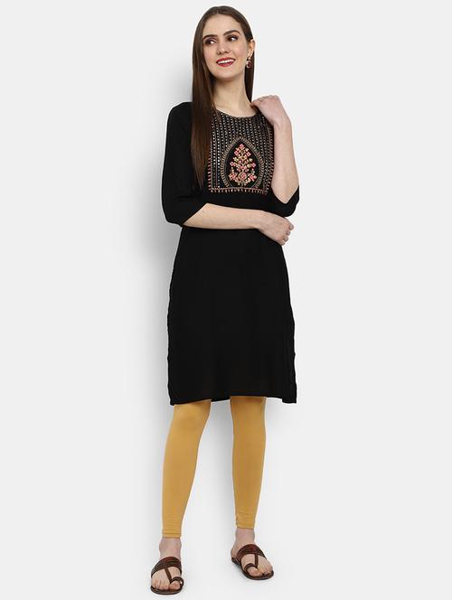 women three quarter sleeve straight kurta - 21924657 - Very Small Image - 1