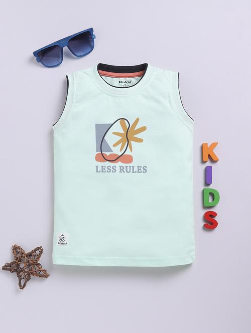 kids printed round neck sleeveless t-shirt - 21924937 - Very Small Image - 1