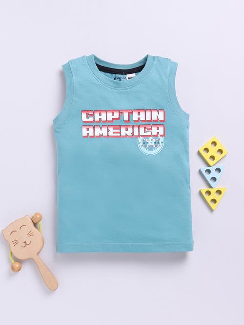 kids printed round neck sleeveless t-shirt - 21924953 - Very Small Image - 1