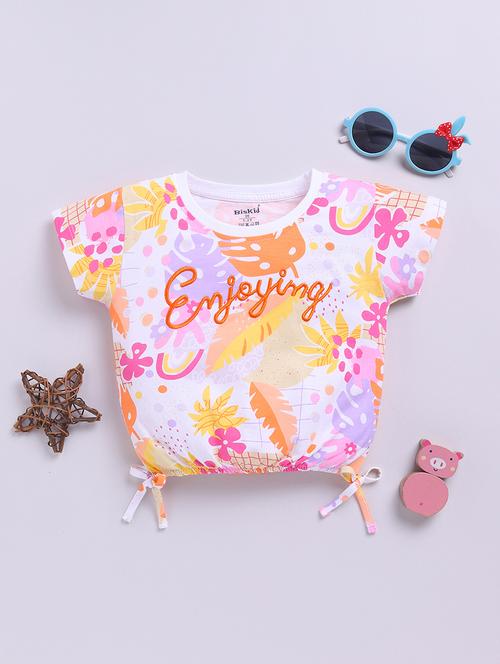 girls floral printed short sleeves top - 21925018 - Very Small Image - 1