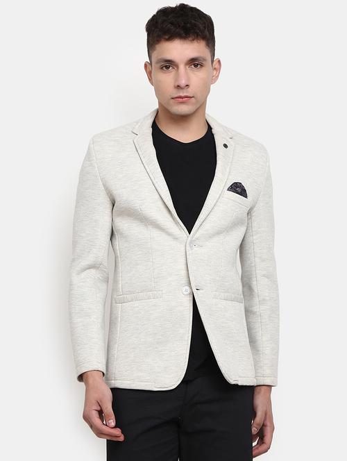 grey cotton single breasted casual blazer - 21925132 - Very Small Image - 1