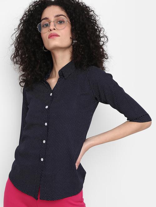women polka doted collared shirt - 21925145 - Very Small Image - 1