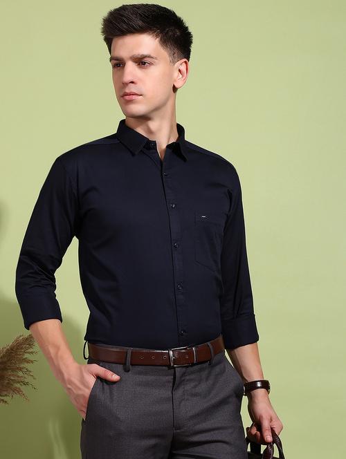 men solid long sleeve regular fit formal shirt - 21925566 - Very Small Image - 1