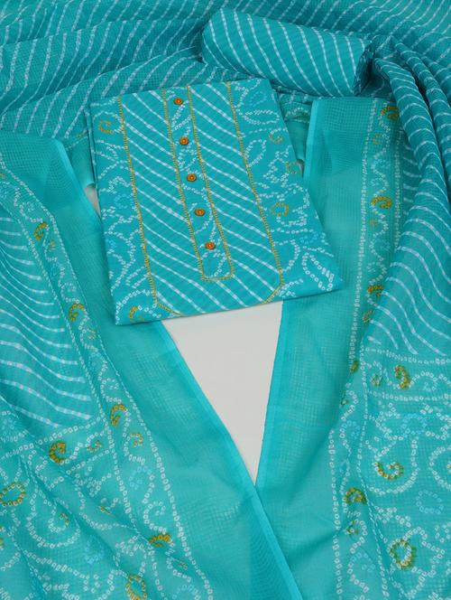 women bandhani printed unstitched suit set - 21925570 - Very Small Image - 1