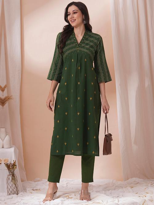 women three quarter sleeve a-line kurta - 21925772 - Very Small Image - 1