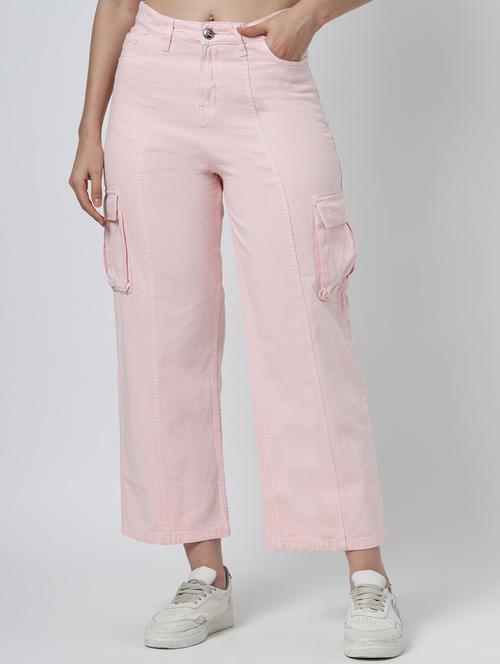 women solid mid rise denim cargo - 21926813 - Very Small Image - 1