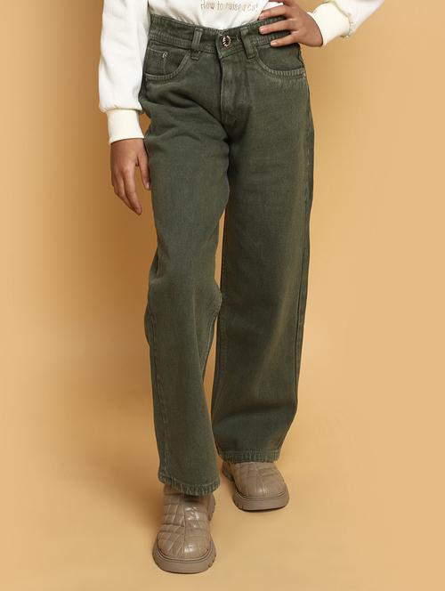 girls solid straight fit jean - 21930551 - Very Small Image - 1