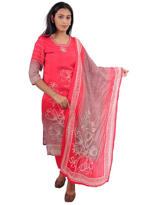women three quarter sleeve kurta pant with dupatta set - 21931153 - Very Small Image - 1