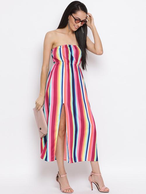 women striped tube a-line dress - 21931404 - Very Small Image - 1