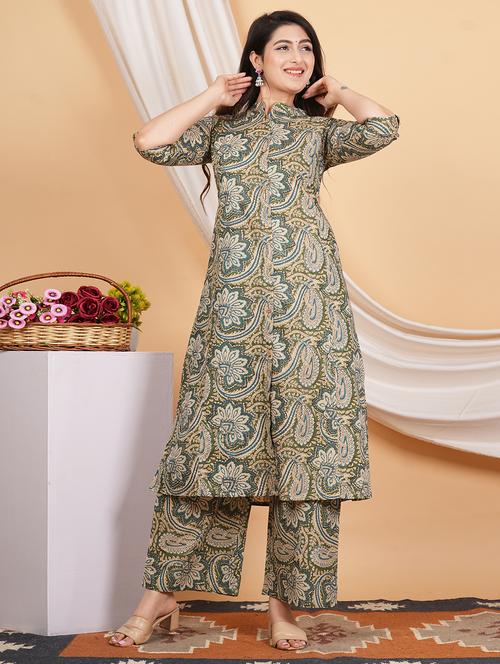 women three quarter sleeve kurta palazzo set - 21931539 - Very Small Image - 1