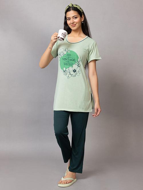 women printed nightwear pyjama set - 21932498 - Very Small Image - 1