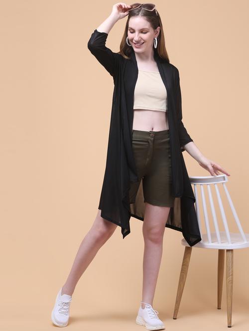 women solid asymmetric long shrug - 21932765 - Very Small Image - 1