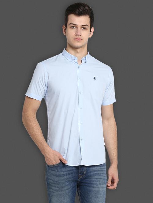 men solid short sleeve regular fit casual shirt - 21934432 - Very Small Image - 1