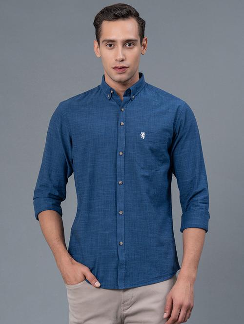 men solid long sleeve regular fit casual shirt - 21934446 - Very Small Image - 1