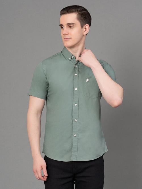 men solid short sleeve regular fit casual shirt - 21934472 - Very Small Image - 1