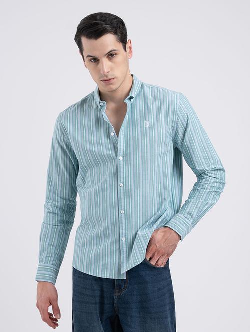 men striped long sleeve regular fit casual shirt - 21934486 - Very Small Image - 1