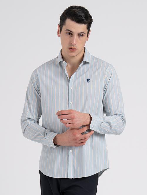 men striped long sleeve regular fit casual shirt - 21934528 - Very Small Image - 1