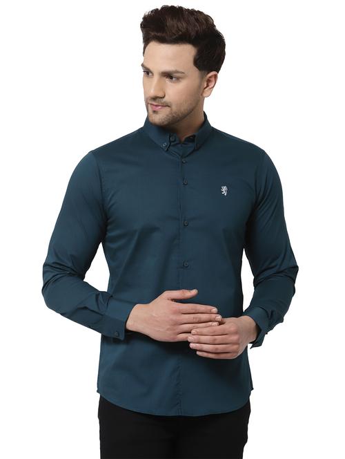 men solid long sleeve slim fit casual shirt - 21934554 - Very Small Image - 1