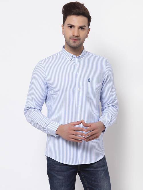 men striped long sleeve regular fit casual shirt - 21934572 - Very Small Image - 1