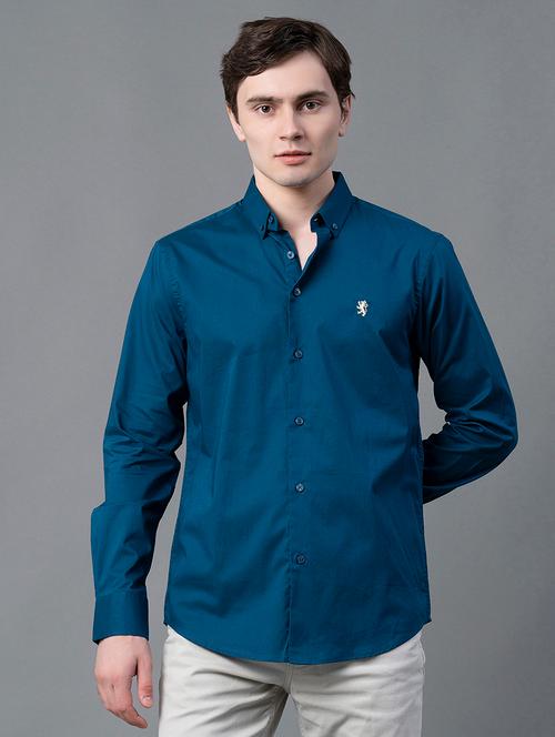 men solid long sleeve regular fit casual shirt - 21934589 - Very Small Image - 1