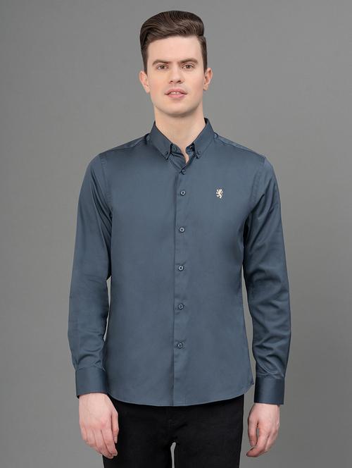 men solid long sleeve regular fit casual shirt - 21934621 - Very Small Image - 1