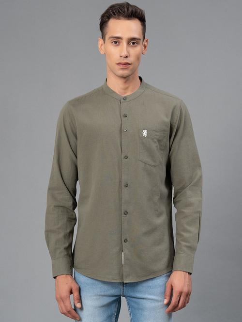 men solid long sleeve regular fit casual shirt - 21934641 - Very Small Image - 1
