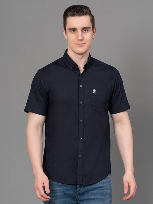 men solid short sleeve regular fit casual shirt - 21934653 - Very Small Image - 1