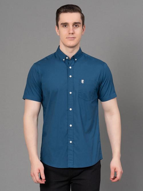 men solid short sleeve regular fit casual shirt - 21934654 - Very Small Image - 1