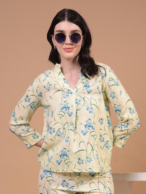 women floral print three quarter sleeve regular top - 21934826 - Very Small Image - 1