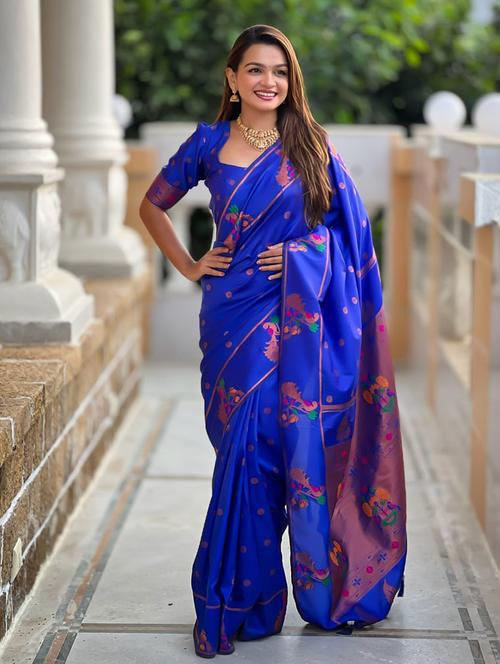 women self design paithani saree with blouse - 21935098 - Very Small Image - 1