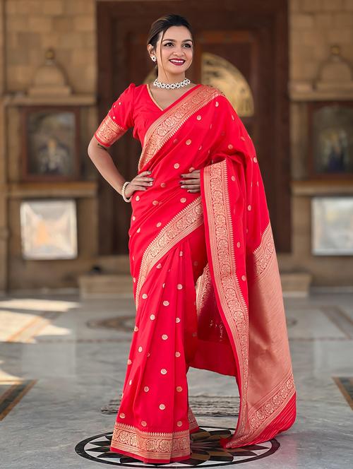 women self design banarasi saree with blouse - 21935174 - Very Small Image - 1