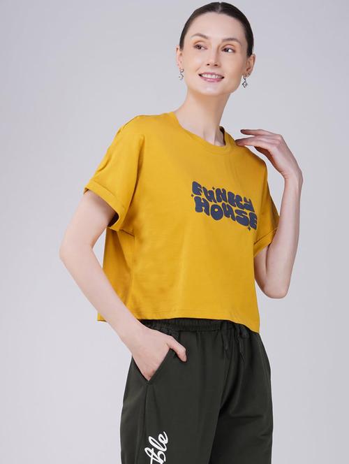 women printed short sleeve regular fit crop t-shirt - 21935516 - Very Small Image - 1