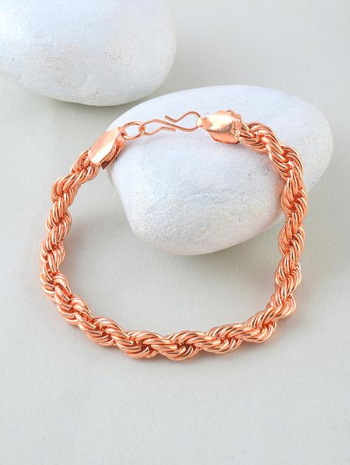 classic copper twisted chain link unisex bracelet - 21936648 - Very Small Image - 1