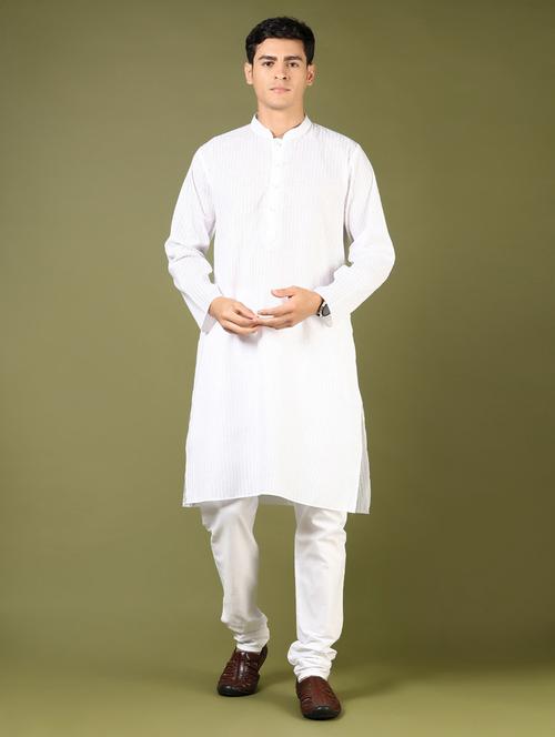 men mandarin neck kurta pyjama ethnic wear set - 21936666 - Very Small Image - 1