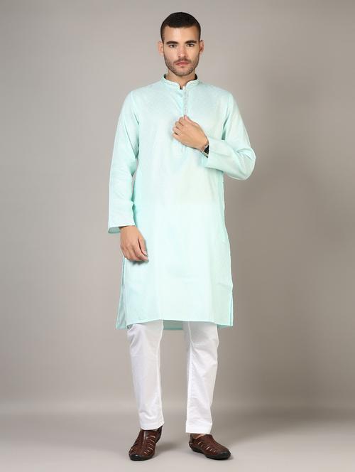 men mandarin neck kurta pyjama ethnic wear set - 21936667 - Very Small Image - 1