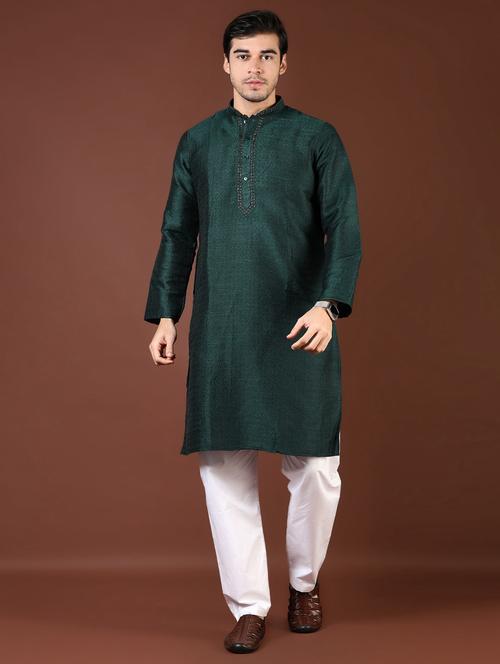 men mandarin neck kurta pyjama ethnic wear set - 21936686 - Very Small Image - 1