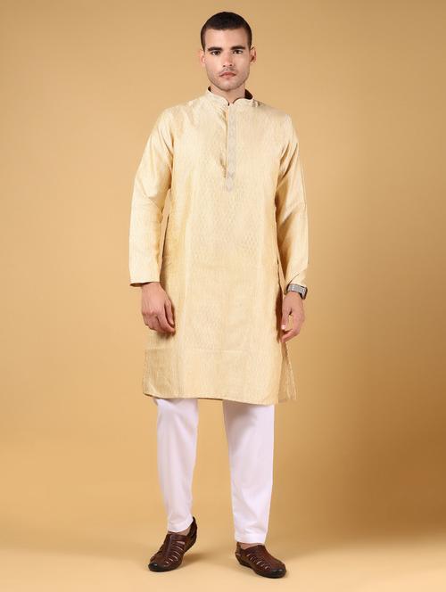 men mandarin neck kurta pyjama ethnic wear set - 21936696 - Very Small Image - 1