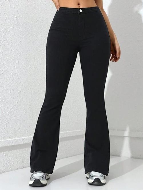 women solid high rise bootcut jean - 21936872 - Very Small Image - 1